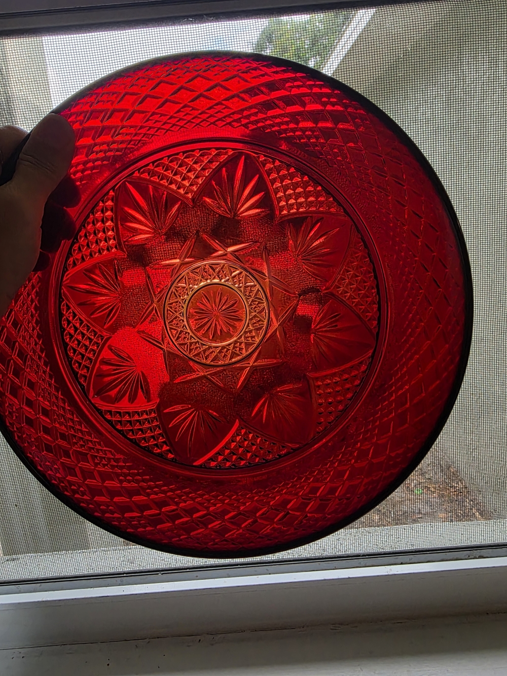 8) Cristal D’Arques Antique Ruby Dinner Plates Set Elegant Cut Etch Red Dish Lot